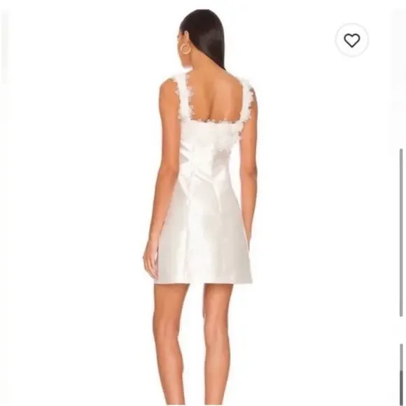 elliatt elder white embellished floral square neck mini bridal dress size small - Picture 9 of 14